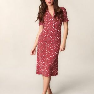 Rouje Red Floral Midi Dress